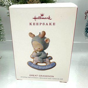 Hallmark Keepsake Ornament Great Grandson 2018 Rocking Horse Winter Christmas